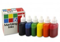 Scola Box Of 6 Asst. 25ml Marbling Ink