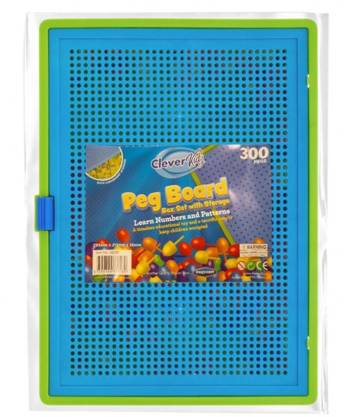 Clever Kidz Peg Board Box Set With Storage