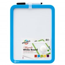 Premto Magnetic Dry Wipe Whiteboard With Dry Wipe Marker 5 Colours
