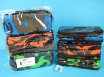 Double Zip Camouflage Pencil case- 3 assorted Colours