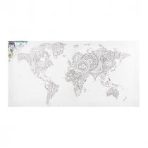 Icon 300x600mm Colour My Canvas - World Map