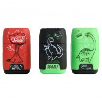 Milan Twin Hole Sharpener/eraser - Dinosaur 3 Asst Cdu