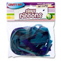 Crafty Bitz Silky Ribbons 10m - 6 Asst.