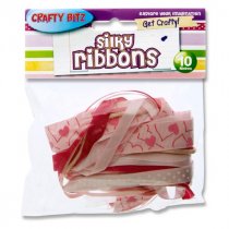 Crafty Bitz Silky Ribbons 10m - 6 Asst.