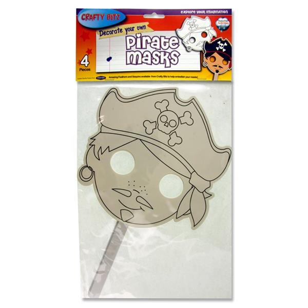 Crafty Bitz Pkt.4 Decorate Your Own Masks - Pirate