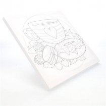 Icon 300x300mm Colour My Canvas - Tea & Donuts