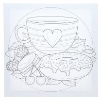 Icon 300x300mm Colour My Canvas - Tea & Donuts