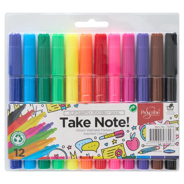 Pro:scribe Pkt.12 Washable Jumbo Markers