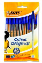 BIC PKT.10 CRISTAL BALLPOINT PENS - BLUE