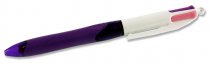 * BIC 4 COLOUR GRIP BALLPOINT PEN - PURPLE FASHION (CARDED)