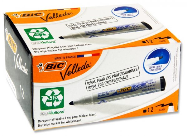 BIC VELLEDA 1701 BULLET TIP WHITEBOARD MARKER - BLACK