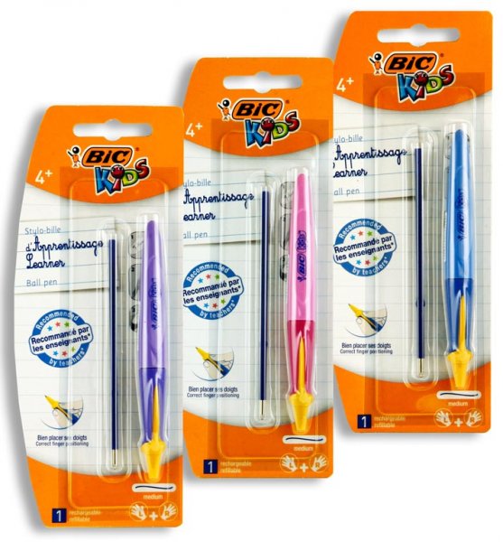 * BIC KIDS LEARNER BALLPOINT PEN TWIST - CARDED 3 ASST.