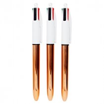 BIC CARD 3 4 COLOUR BALLPOINT PENS - ROSE GOLD