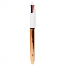 BIC CARD 3 4 COLOUR BALLPOINT PENS - ROSE GOLD