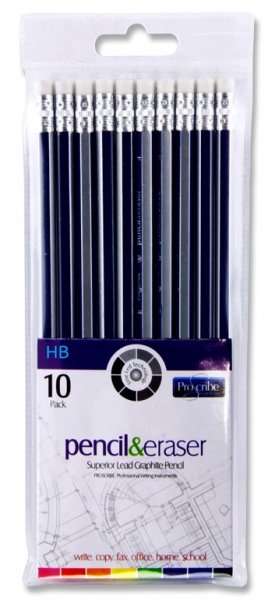 PRO:SCRIBE WALLET 10 HB RUBBER TIPPED PENCILS