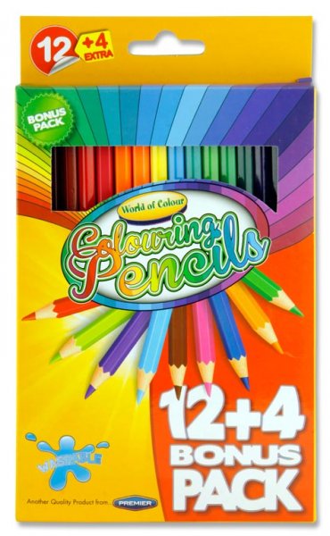 WOC BOX 12 + 4 EXTRA COLOURING PENCILS