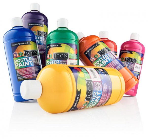 ICON ART 1ltr POSTER PAINT - WARM YELLOW
