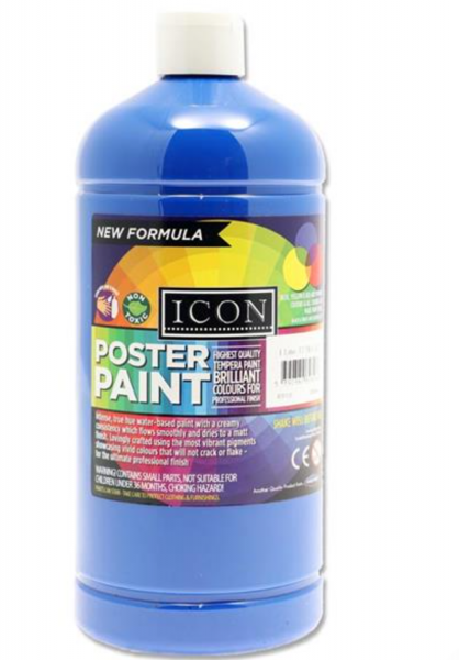 ICON ART 1ltr POSTER PAINT - ULTRAMARINE BLUE