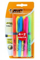 BIC CARD 4+2 GRIP HIGHLIGHTER PENS
