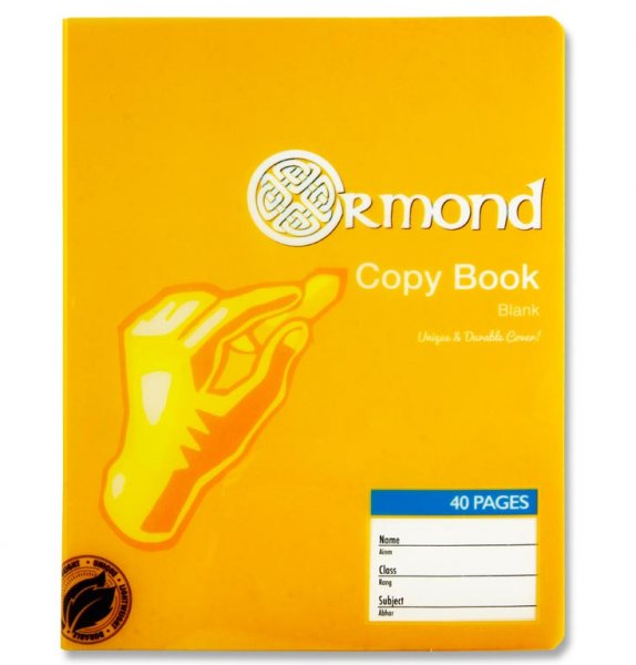 ORMOND 40pg DURABLE COVER BLANK COPY BOOK