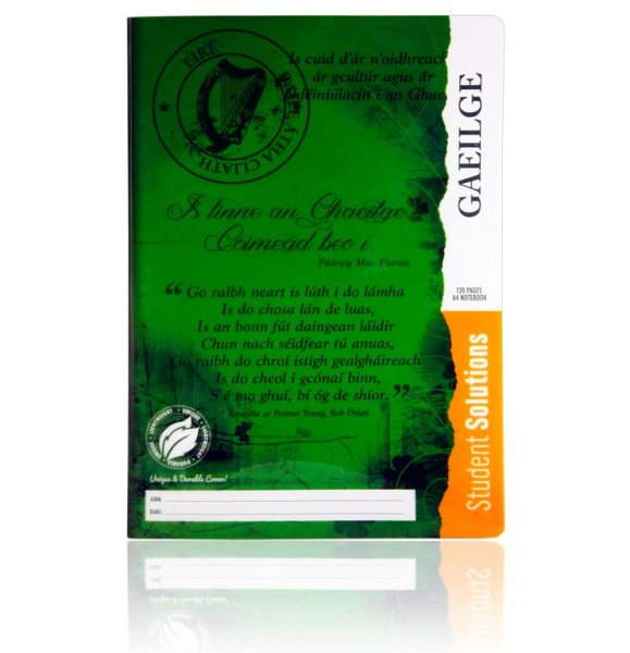STUDENT SOLUTIONS A4 120pg DURABLE COVER MANUSCRIPT BOOK - IRISH