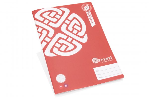ORMOND A4 40pg DURABLE COVER GRAPH BOOK