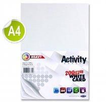 PREMIER ACTIVITY A4 200gsm HEAVY CARD 50 SHEETS - WHITE