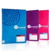 ORMOND A4 120pg MANUSCRIPT BOOK DURABLE COVER BRIGHT 3 ASST.