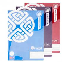 ORMOND A4 120pg MANUSCRIPT BOOK DURABLE COVER BRIGHT 3 ASST.
