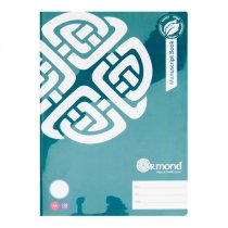 ORMOND A4 120pg MANUSCRIPT BOOK DURABLE COVER BOLD 3 ASST.