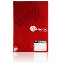 ORMOND A4 120pg MANUSCRIPT BOOK DURABLE COVER BOLD 3 ASST.