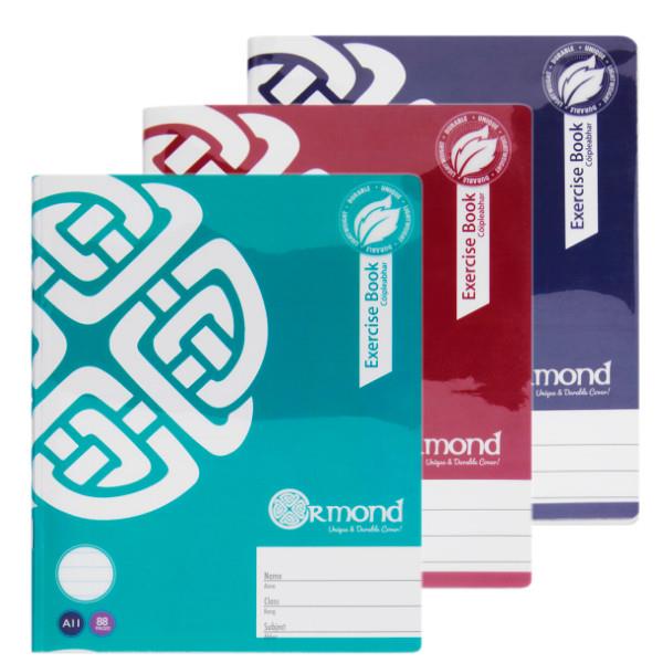 ORMOND 88pg A11 DURABLE COVER COPY BOOK - BOLD 3 ASST.