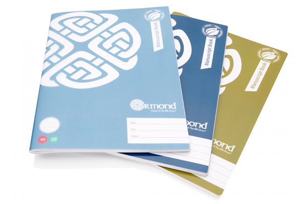 ORMOND PKT.3 A4 160pg MANUSCRIPT BOOK DURABLE COVER