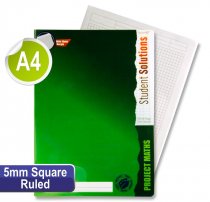 STUDENT SOLUTIONS A4 120pg 5mm sq PROJECT MATH DURABLE COVER COPY BOOK