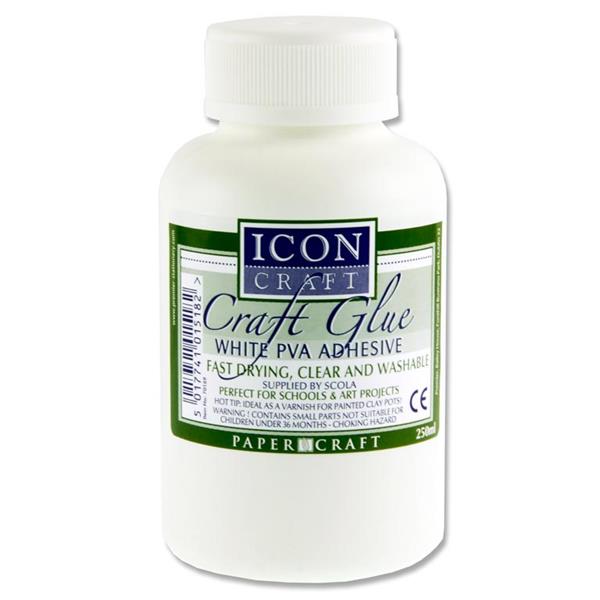 ICON CRAFT 250ml PVA CRAFT GLUE W/BRUSH