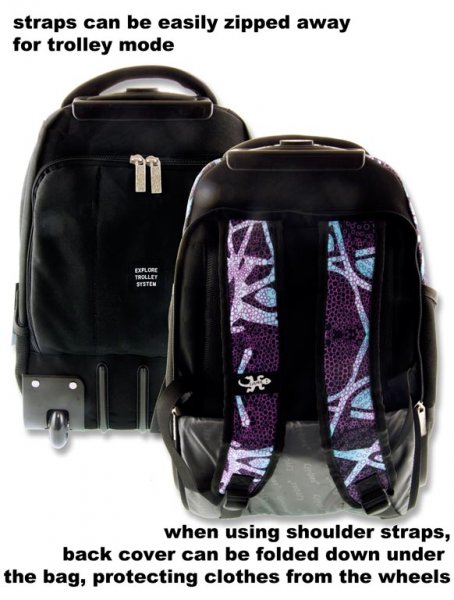 EXPLORE TROLLEY BACKPACK - PURPLE BUBBLES