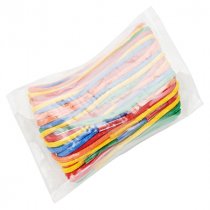 PKT.10 1m x 2mm THREADING LACES 5 ASST.