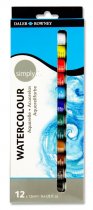 DALER ROWNEY SIMPLY...BOX 12x12ml WATERCOLOUR PAINTS