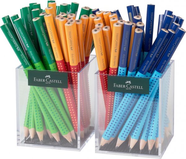 FABER GRIP NEW FUN COLOURS JUMBO GRIP 2B TRIANGULAR PENCIL 3 ASST CDU
