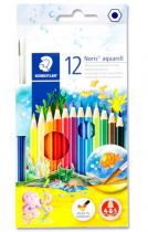 BOX 12 WATER COLOUR PENCILS W/BRUSH