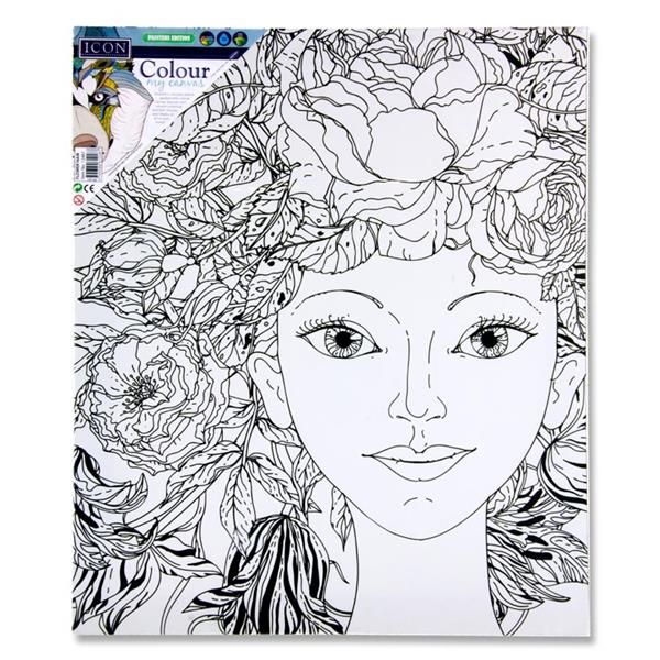 ICON 250x300mm COLOUR MY CANVAS - FLOWER HAIR