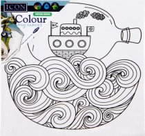 ICON 100x100mm COLOUR MY CANVAS - BOAT