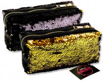 EMOTIONERY BLINGTASTIC SEQUINS PENCIL CASE - BLACK & GOLD