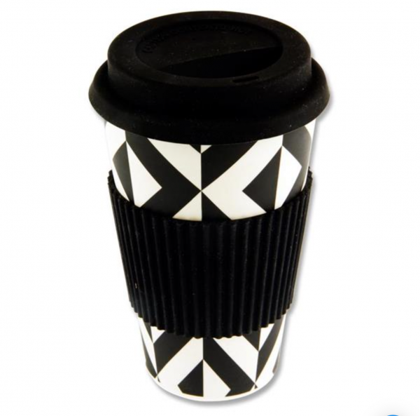 PREMIER GREEN LINE 15oz/450ml BAMBOO COFFEE ECOCUP - GEOMETRIC DESIGN