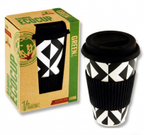 PREMIER GREEN LINE 15oz/450ml BAMBOO COFFEE ECOCUP - GEOMETRIC DESIGN