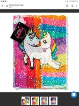 EMOTIONERY BLINGTASTIC A5 160pg SEQUINS NOTEBOOK - UNICORN
