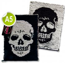 EMOTIONERY BLINGTASTIC A5 160pg SEQUINS NOTEBOOK - SKULL