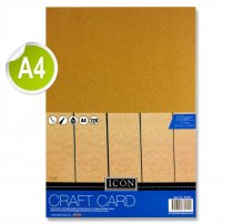 * ICON PKT.10 A4 220gsm CRAFT CARD - KRAFT