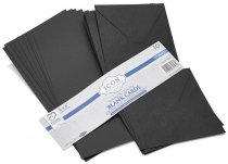 ICON OCCASIONS PKT.10 6Óx6Ó 250gsm CARDS & ENVELOPES - BLACK