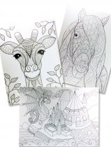 ICON 615x455mm GIANT COLOURING PAD - 10 DRAWINGS